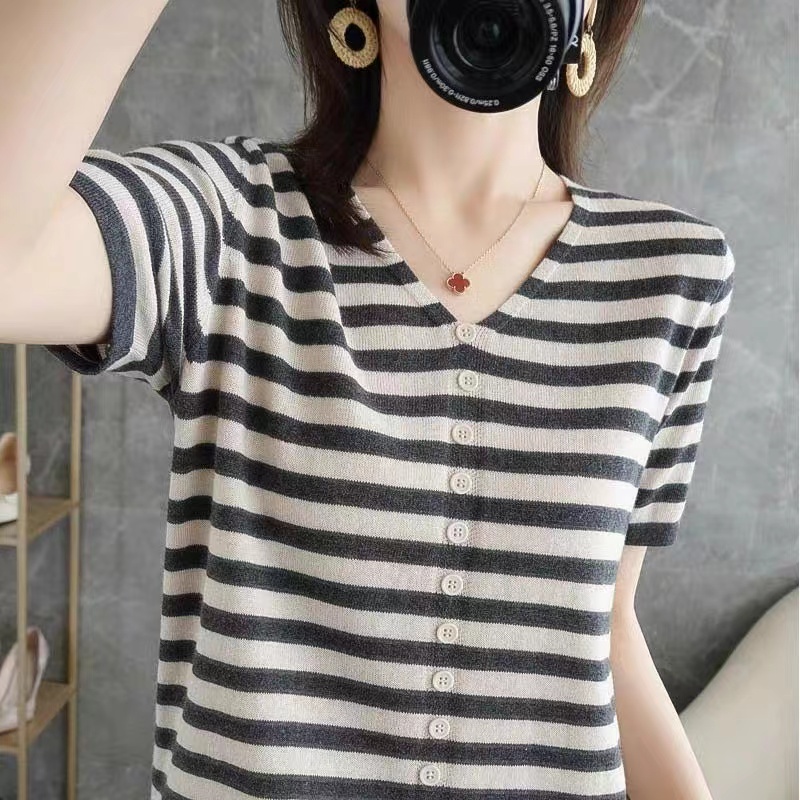 Summer Clothing Label - Ladies Ice Silk Short Sleeve T-Shirt