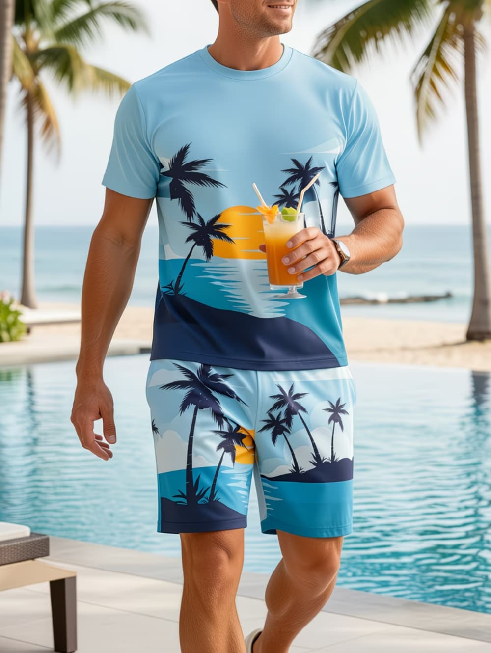 Beach Shirt Hawaiian - 2026 Men's 2 Piece Set Hawaiian