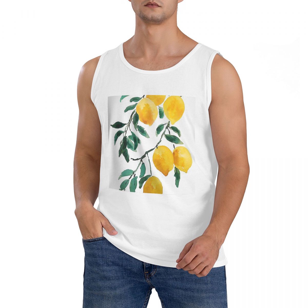Yellow Summer Clothing - 100% Cotton Hand Painted Yellow Lemon