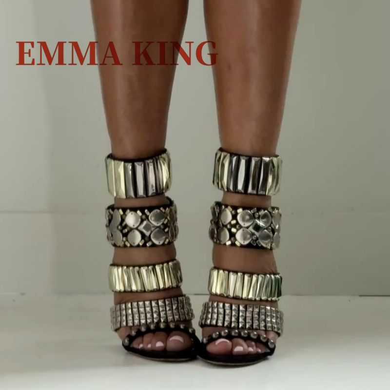 Black Embellished Ankle Strap  - огляд і ціна Summer Clothing Sale Women