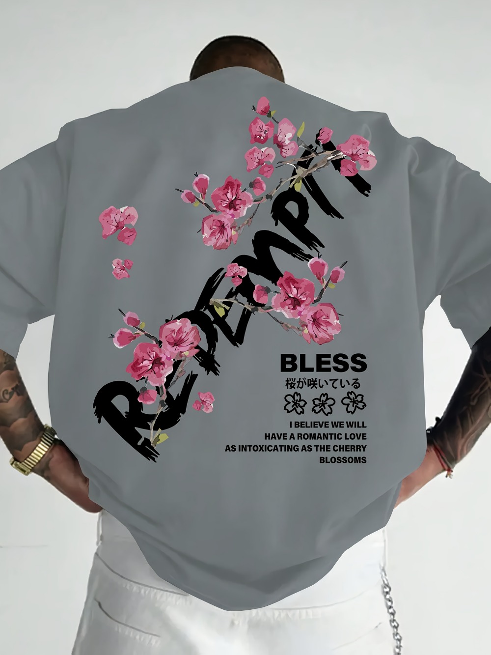 Japanese Graffiti Letter Cherr - огляд і ціна Japanese Summer Clothing Men