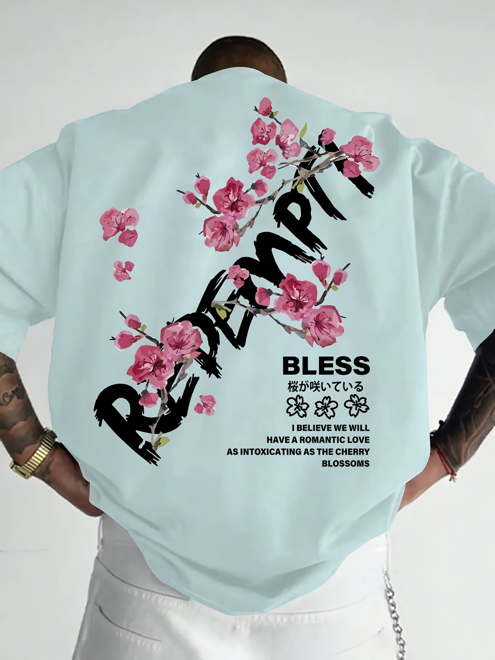 Japanese Graffiti Letter Cherr - огляд і ціна Japanese Summer Clothing Men