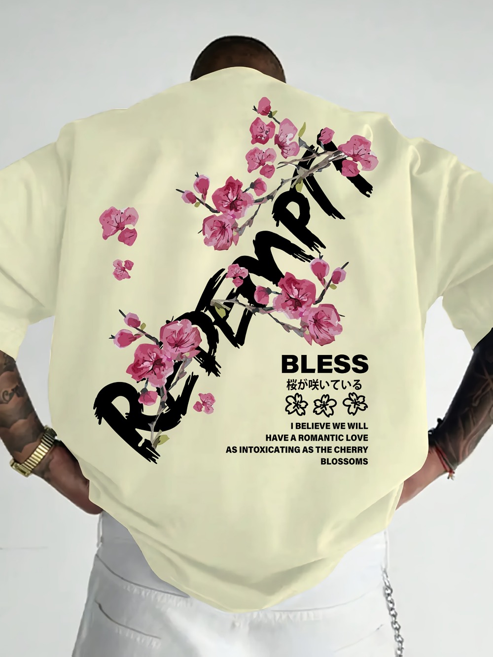 Japanese Graffiti Letter Cherr - огляд і ціна Japanese Summer Clothing Men