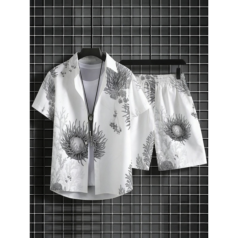 Men's Floral Hawaiian Shirt &  - огляд і ціна Beach Shirt Hawaiian