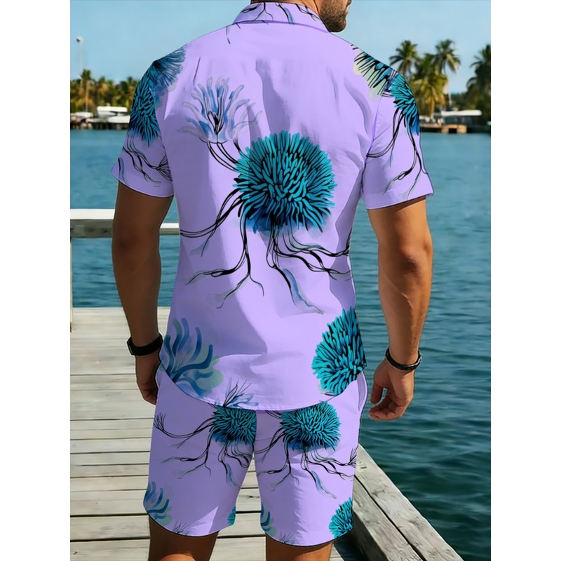 Men's Hawaiian Shirt Shorts Se - огляд і ціна Beach Shirt Hawaiian