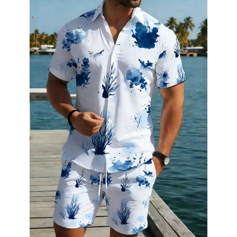 Men's Summer Hawaiian Shirt Sh - огляд і ціна Beach Shirt Hawaiian