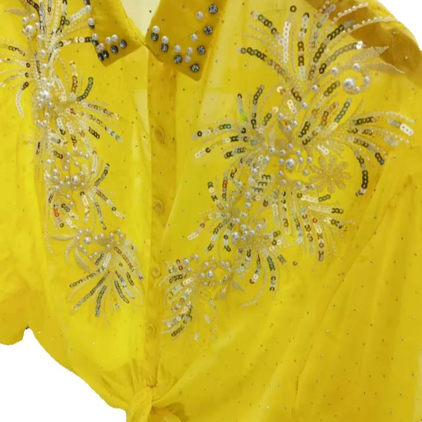 Sparkle Sequines Yellow Chiffo - огляд і ціна Yellow Summer Clothing