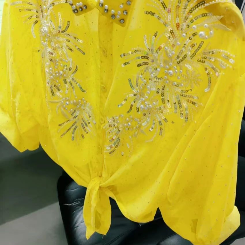 Sparkle Sequines Yellow Chiffo - огляд і ціна Yellow Summer Clothing