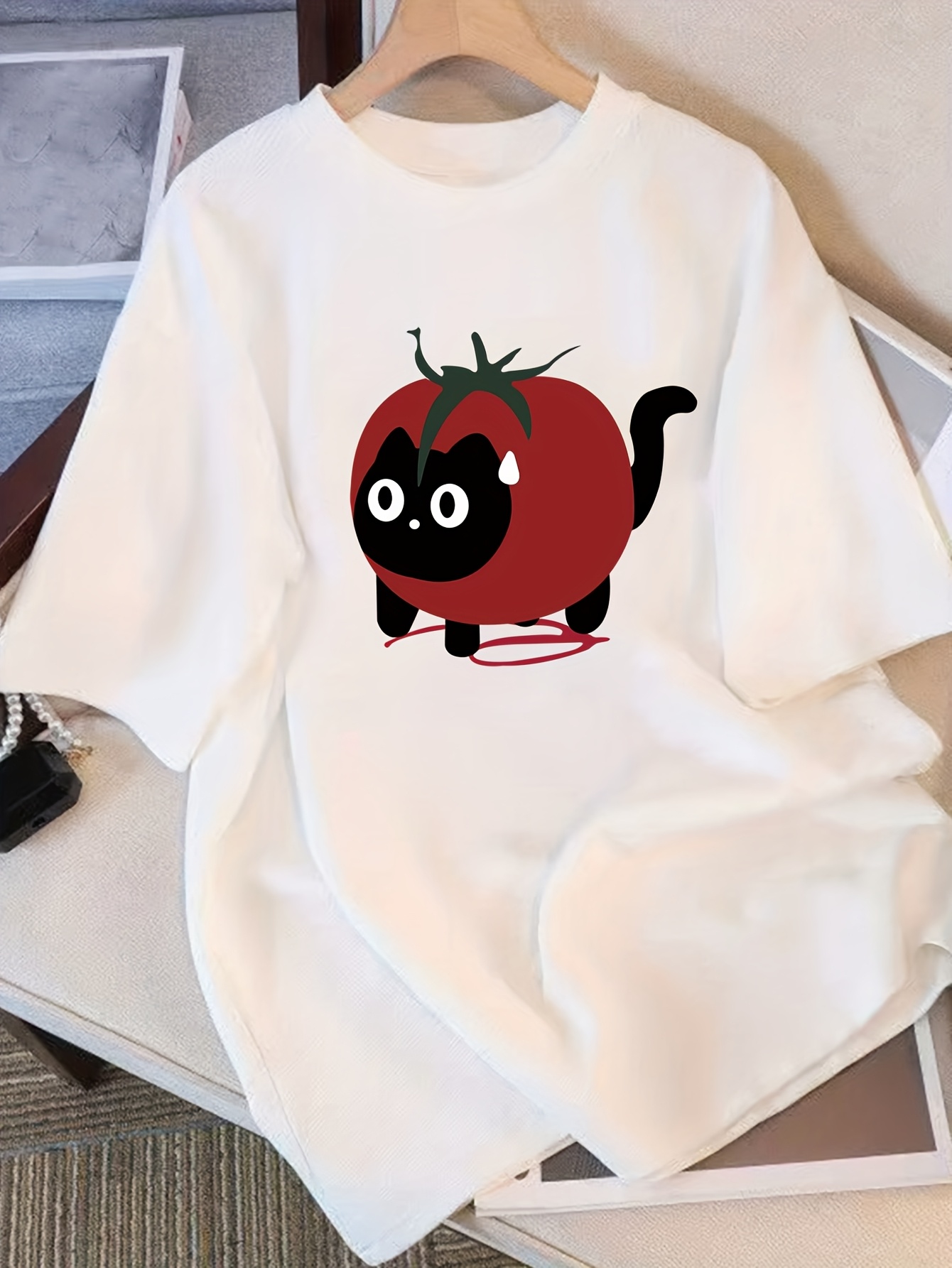 Women's Cute Tomato Cat Graphi - огляд і ціна Summer Clothing Staples