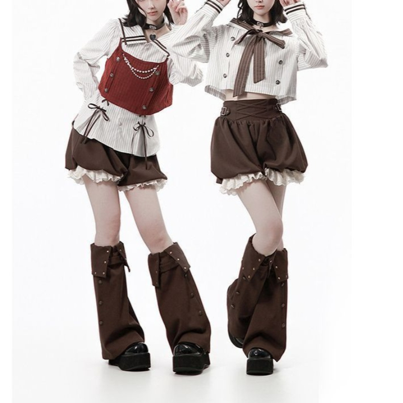 Harajuku Kawaii Red Stripe Sai - огляд і ціна Summer Clothing Set For Girls