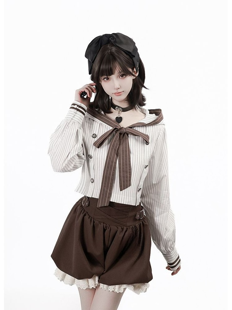 Harajuku Kawaii Red Stripe Sai - огляд і ціна Summer Clothing Set For Girls
