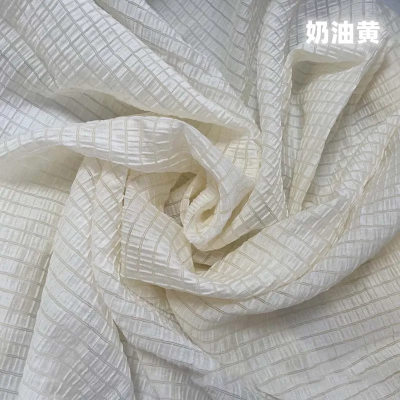 Cream Yellow Checkered Fabric  - огляд і ціна Yellow Summer Clothing