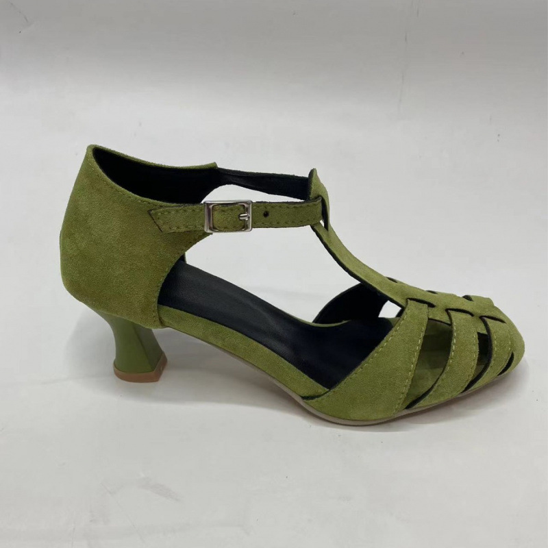 Women's Green Suede Kitten Hee - огляд і ціна Summer Clothing Sale Women