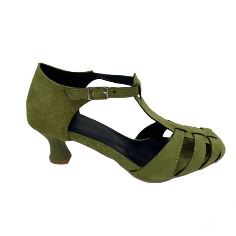 Women's Green Suede Kitten Hee - огляд і ціна Summer Clothing Sale Women