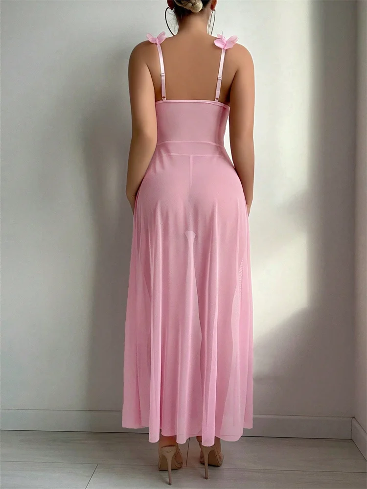 Pink Floral Lace See Through N - огляд і ціна Summer Clothing Sale Women