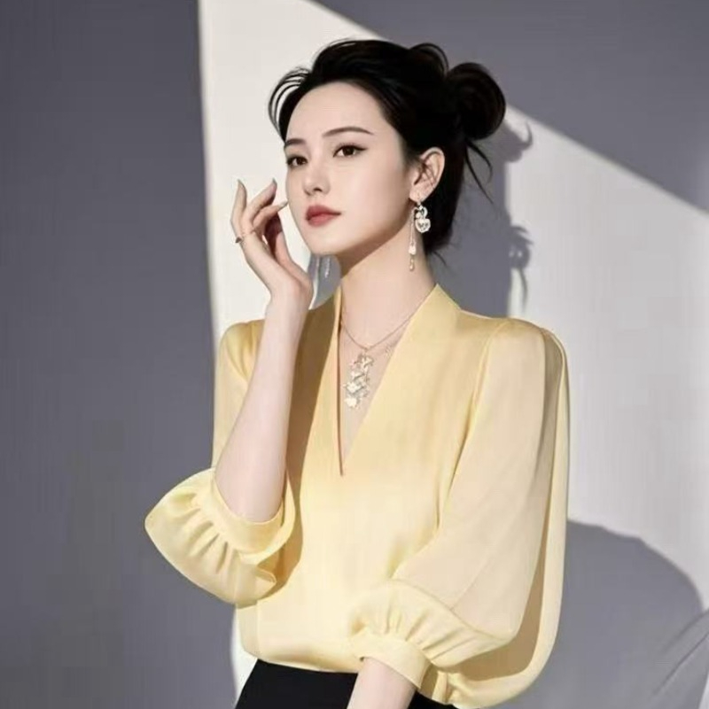 Vintage Women's Blouses Chiffo - огляд і ціна Yellow Summer Clothing