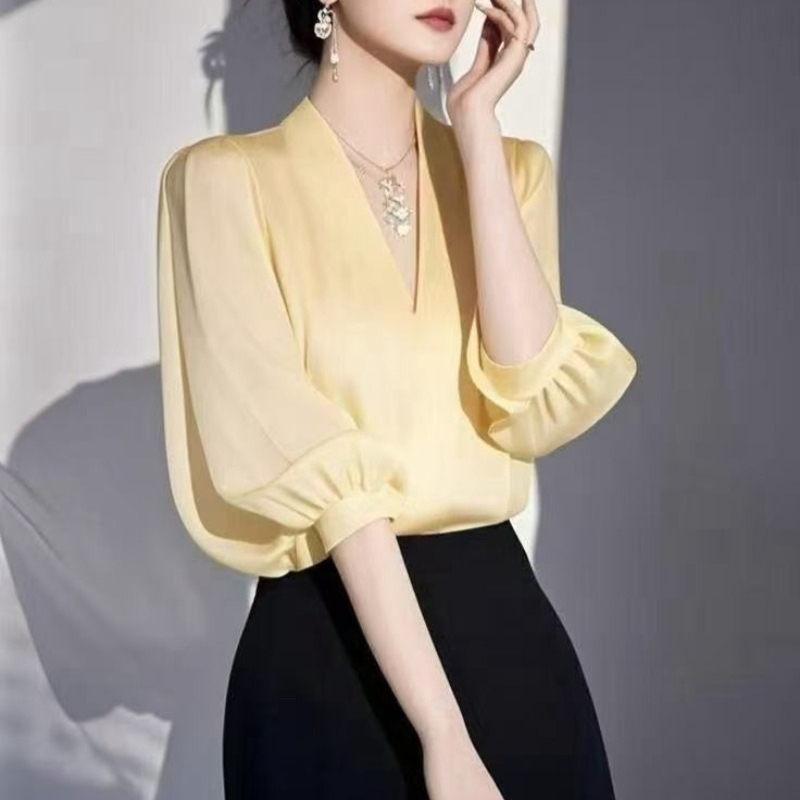 Vintage Women's Blouses Chiffo - огляд і ціна Yellow Summer Clothing