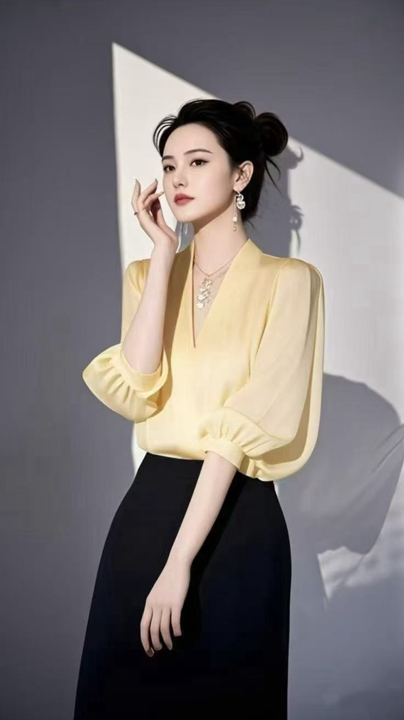 Vintage Women's Blouses Chiffo - огляд і ціна Yellow Summer Clothing