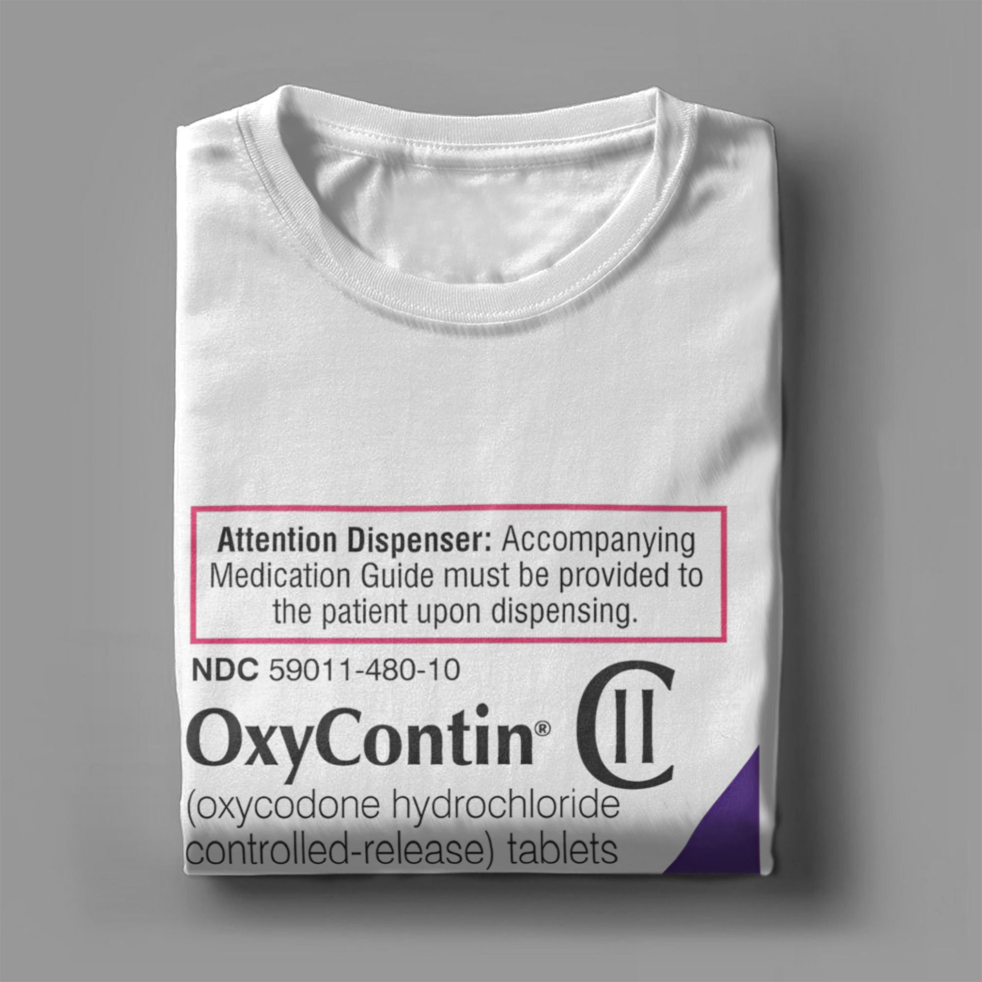 Oxycontin 80mg Label Men's T S - огляд і ціна Summer Clothing Label