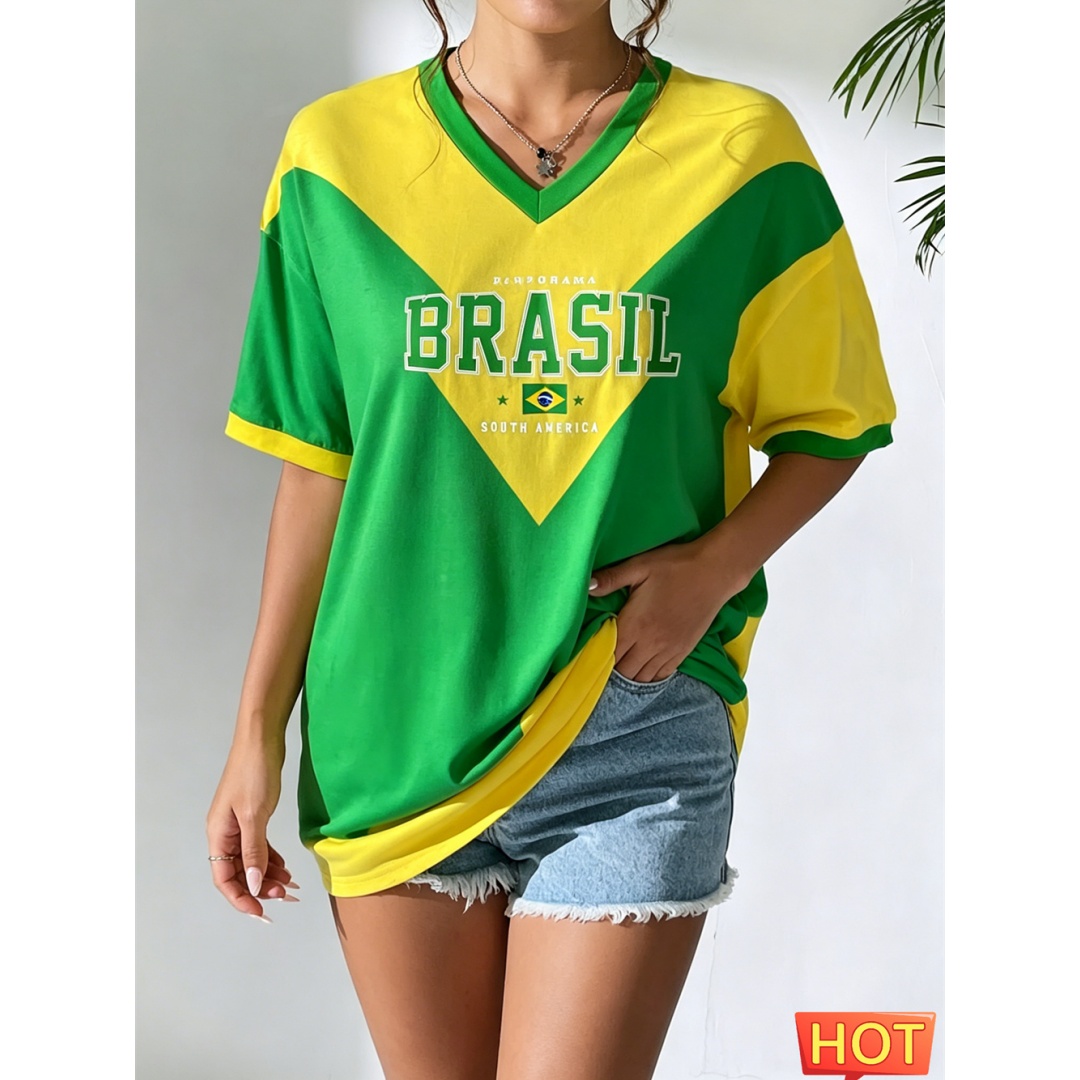 Summer Women's V-neck T-shirt  - огляд і ціна Yellow Summer Clothing