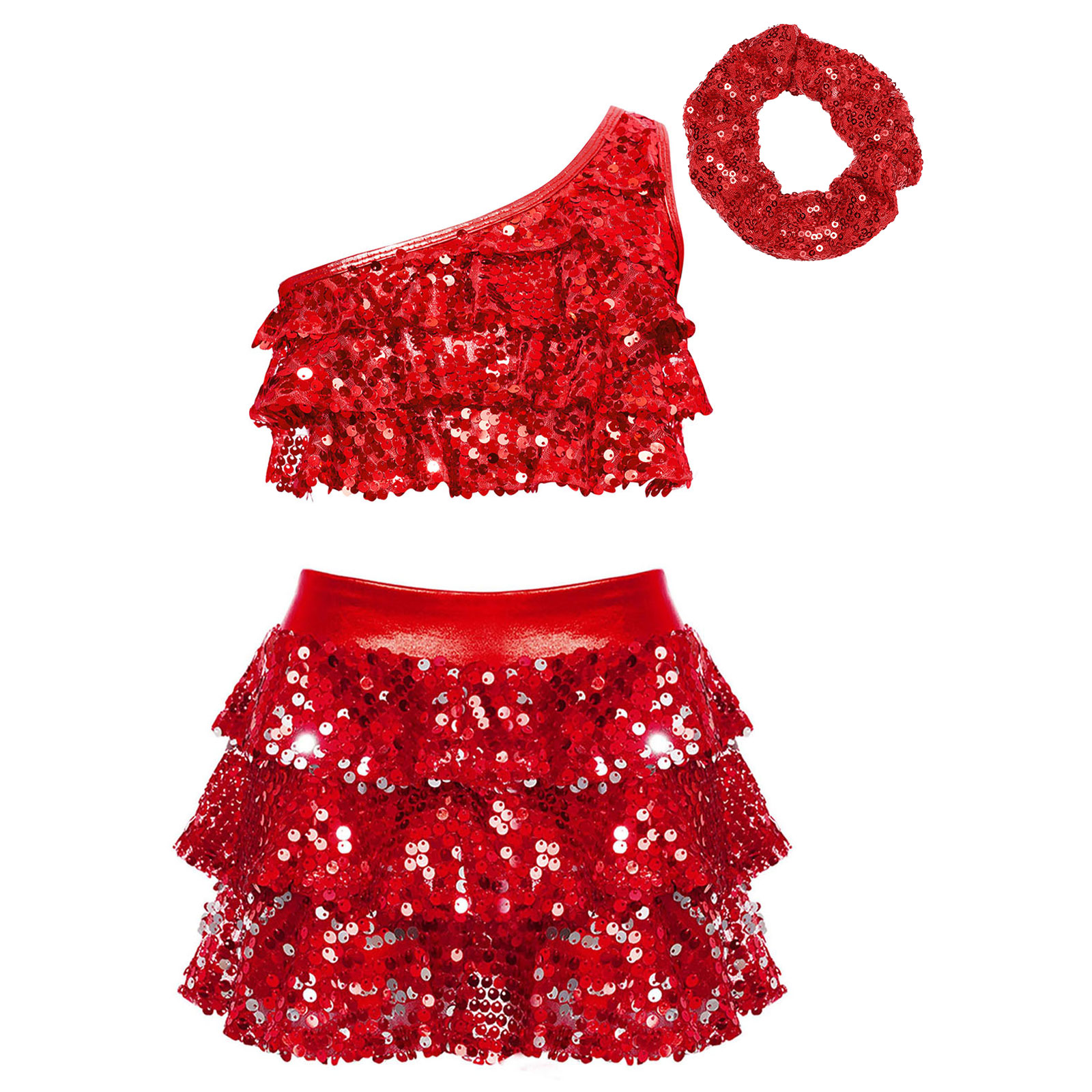 Kids Girls Shiny Sequins Latin - огляд і ціна Summer Clothing Set For Girls