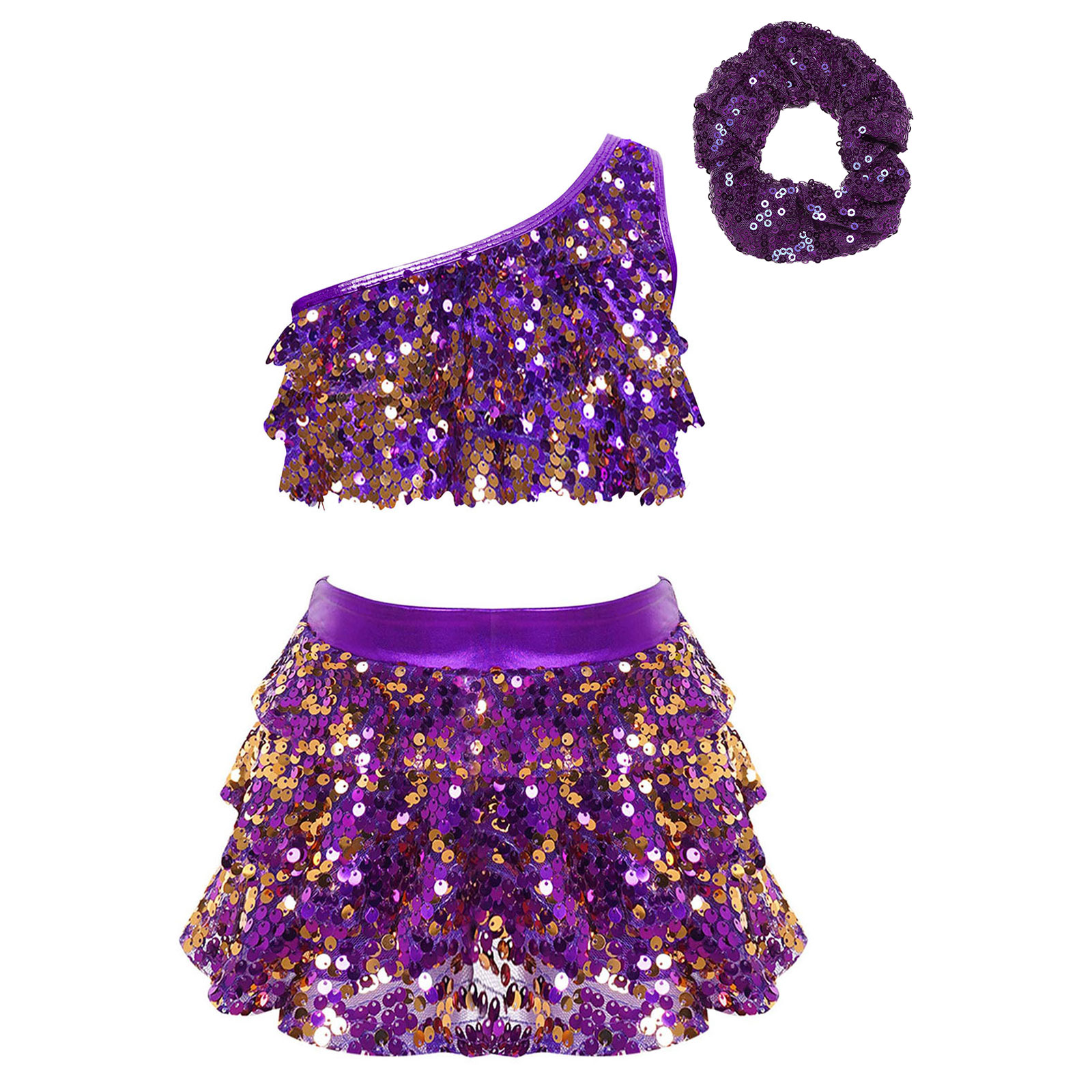 Kids Girls Shiny Sequins Latin - огляд і ціна Summer Clothing Set For Girls