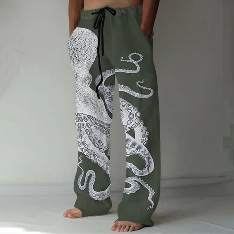 Japanese Art Octopus Graphic P - огляд і ціна Japanese Summer Clothing Men